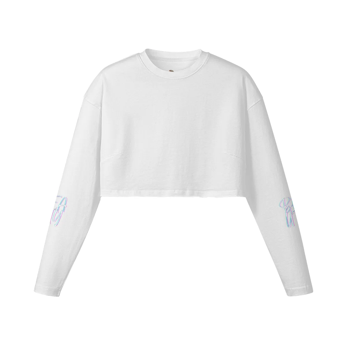 Beauty 260GSM Women's Raw Hem Long Sleeve Crop Top | 100% Cotton