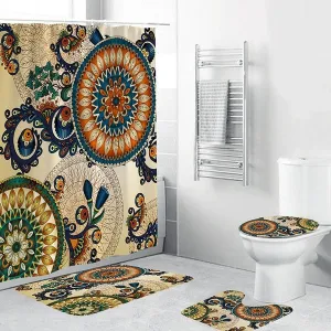 Beige Shower Curtain Set