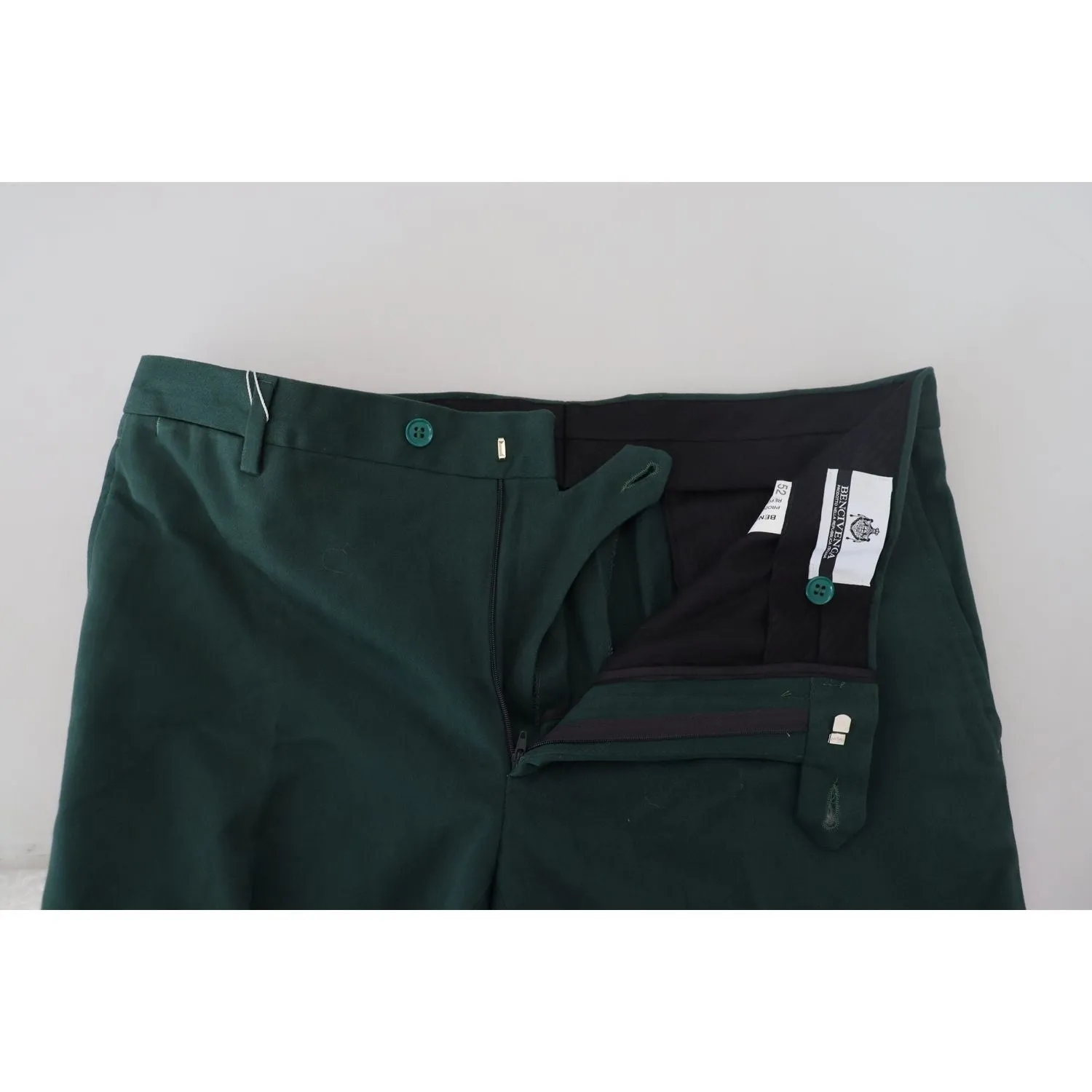 BENCIVENGA Elegant Dark Green Chino Trousers