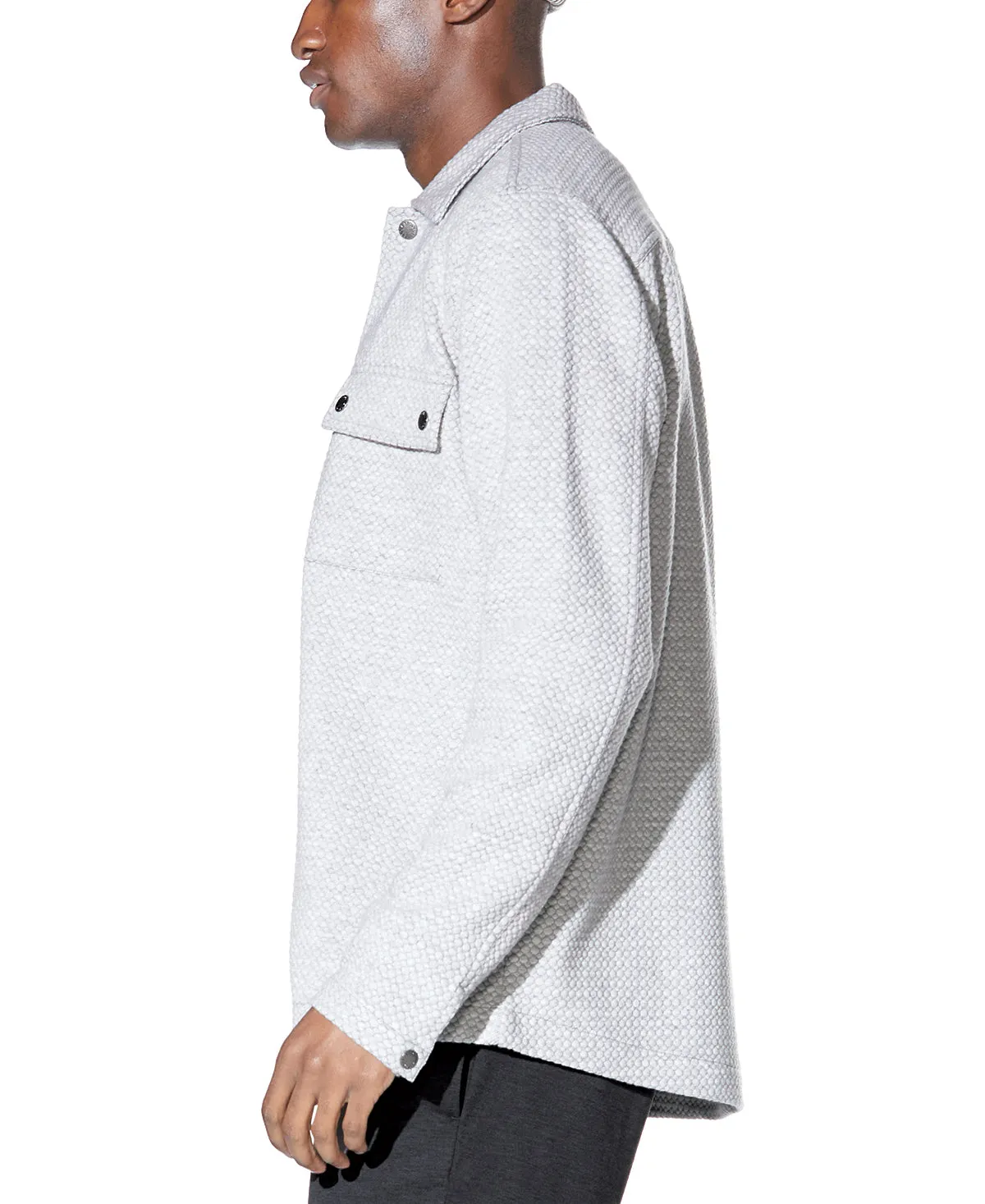 Bennett Knit Shirt Jacket (Heather Light Gray)