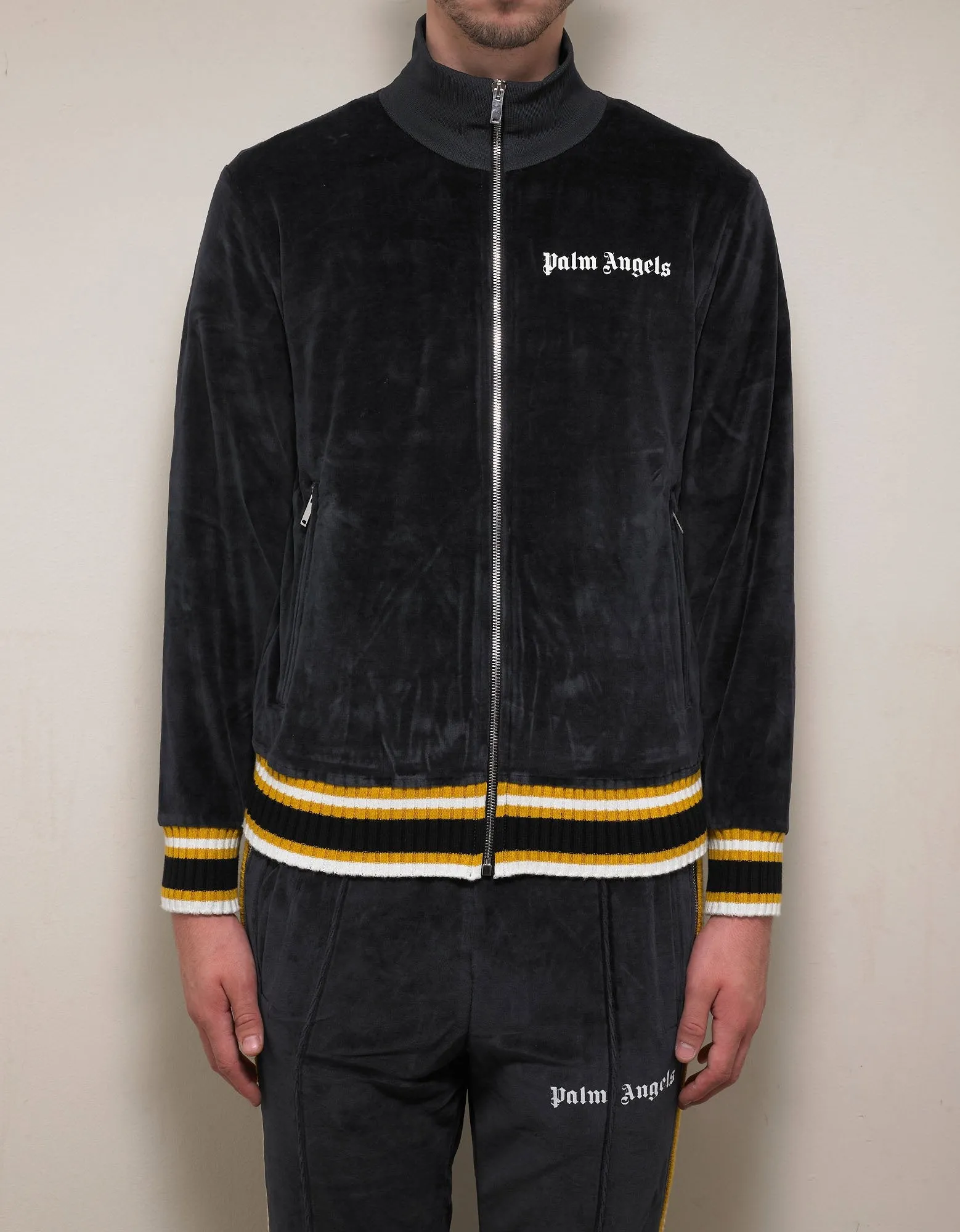 Black & Yellow Chenille Track Jacket