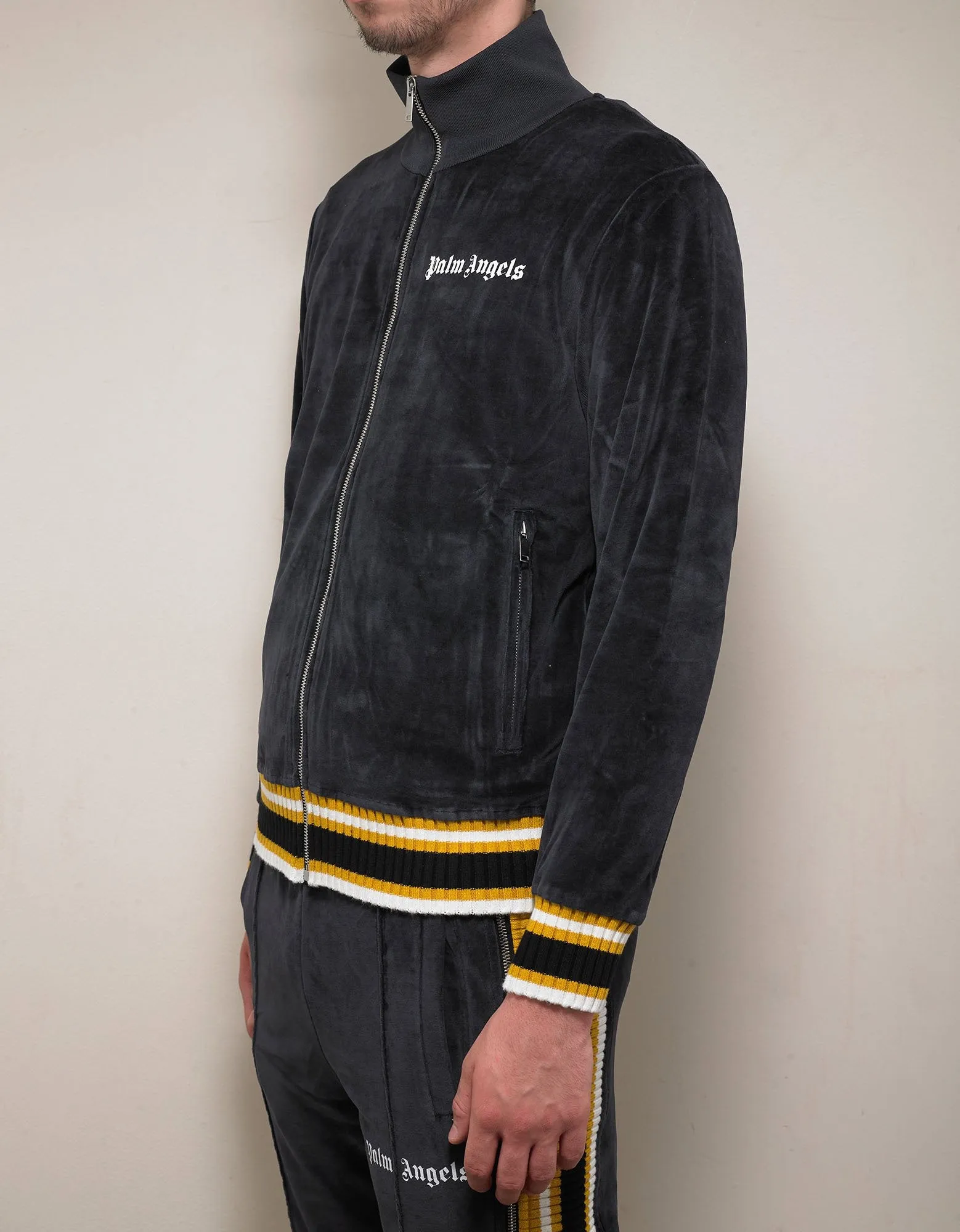 Black & Yellow Chenille Track Jacket