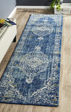 Boho Vintage April Navy Runner