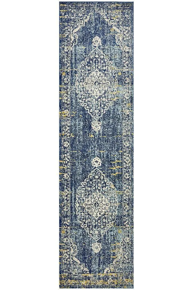 Boho Vintage April Navy Runner