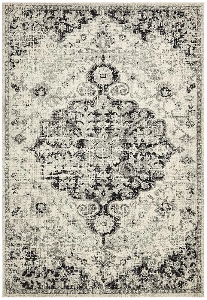 Boho Vintage Jenna Transitional Charcoal Rug