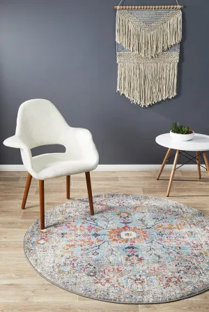 Boho Vintage Sophia Multi Coloured Round Rug