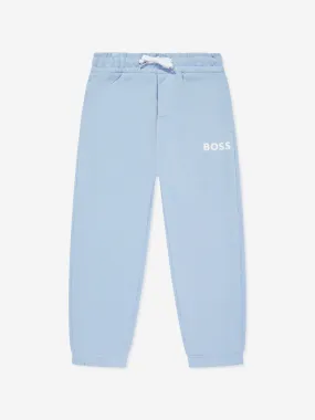 BOSS Boys Logo Print Joggers in Blue