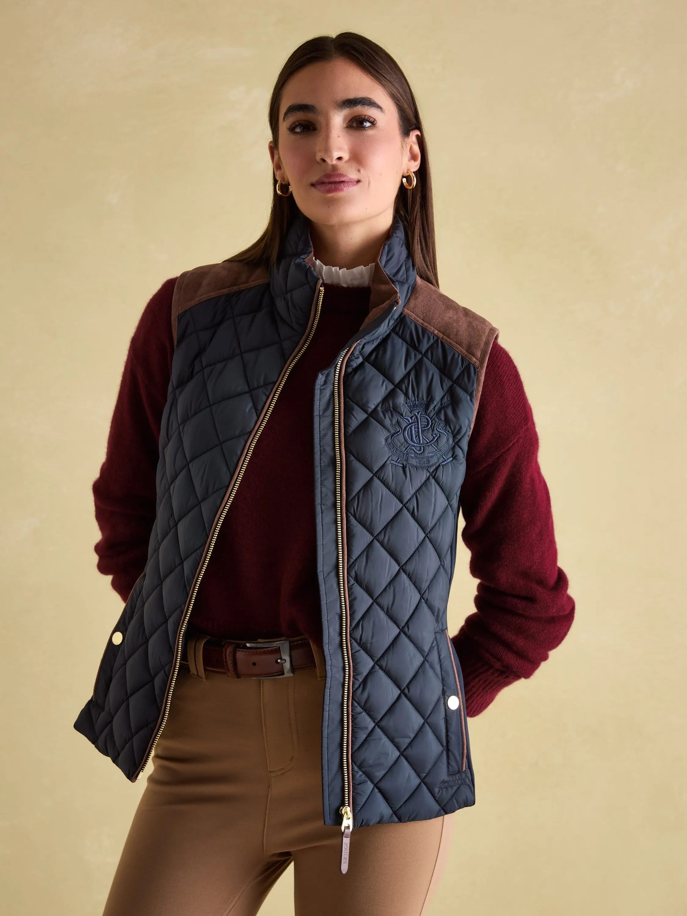 Braemar Luxe Navy Showerproof Diamond Quilted Gilet