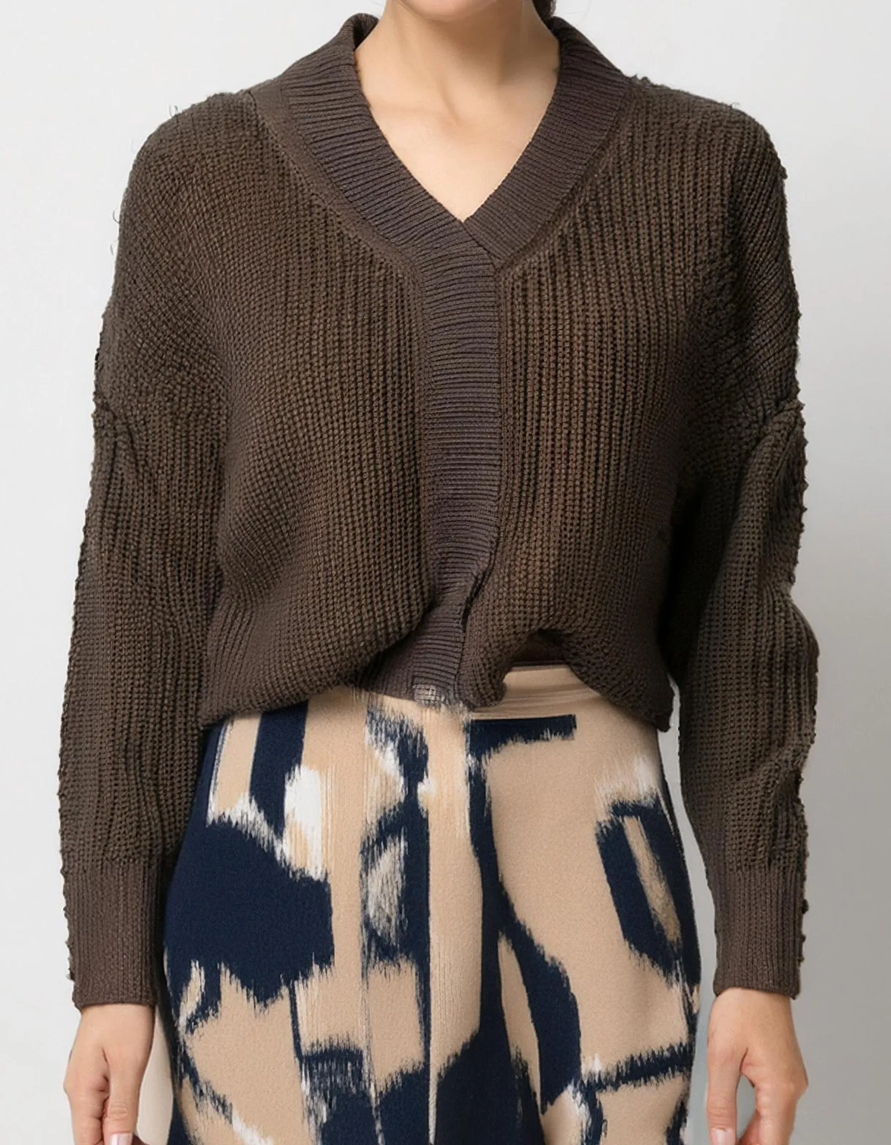 Brown Chunky Knit Pullover