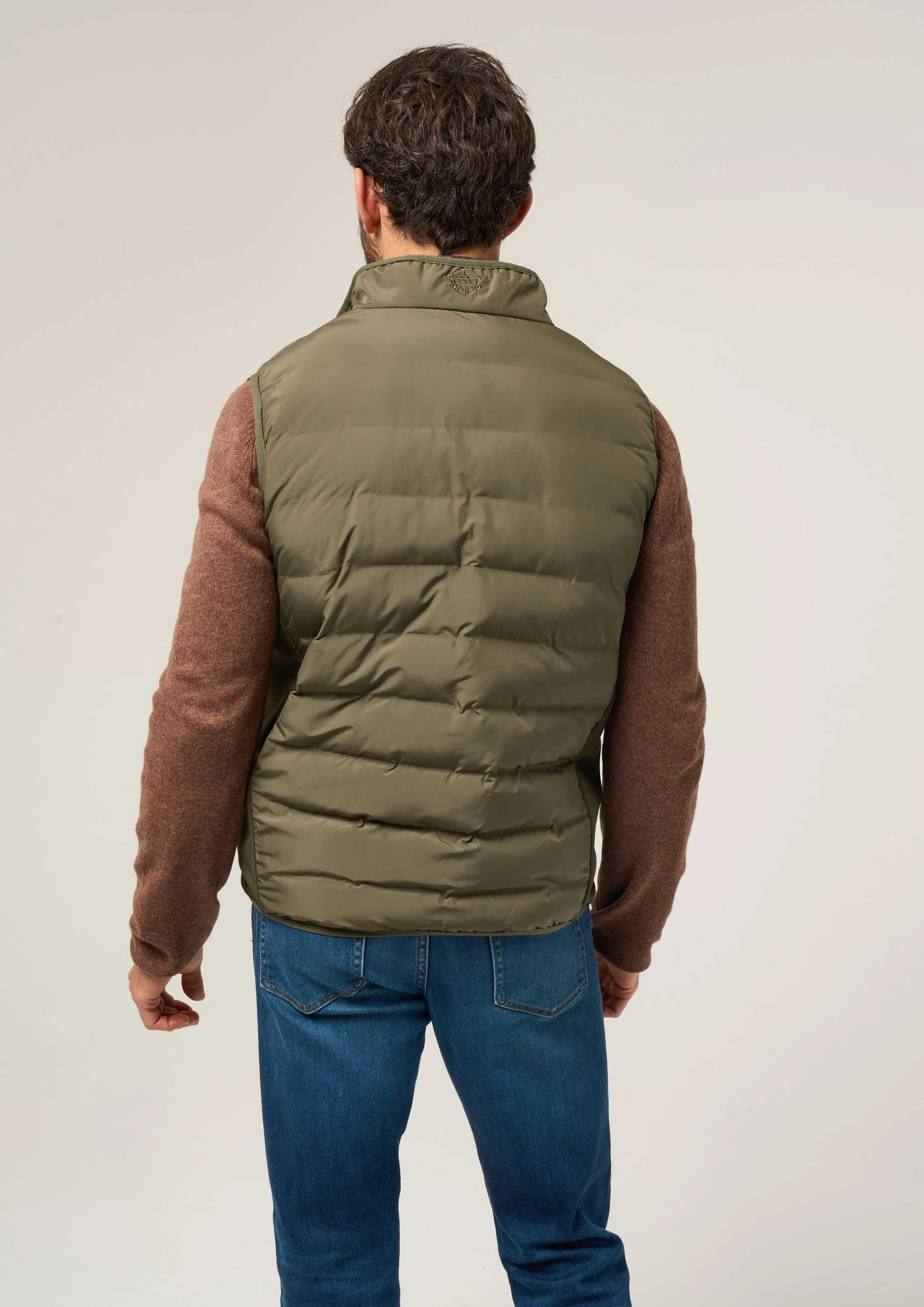 Calsall Men's Hybrid Gilet In Olive - Regular Fit