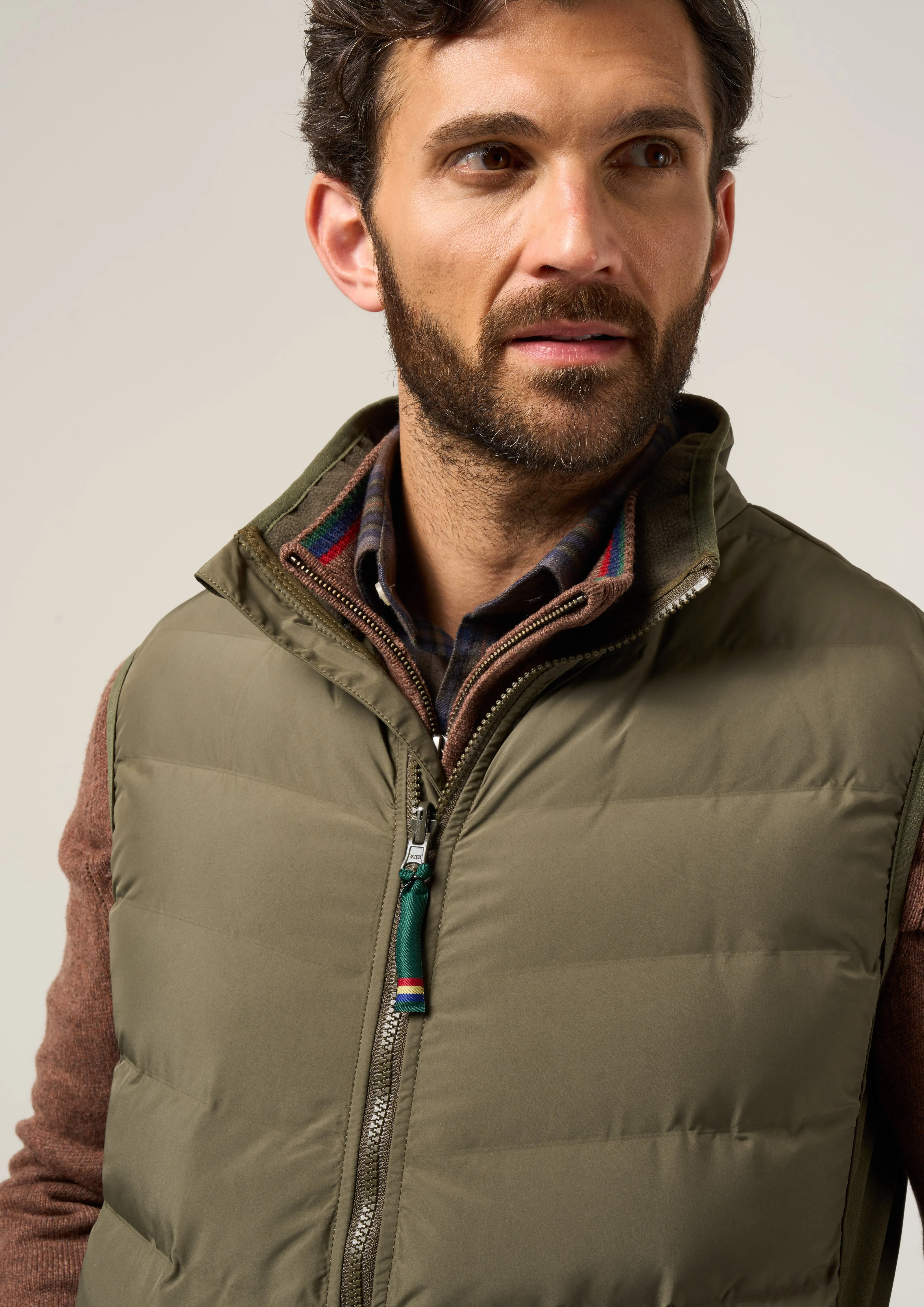 Calsall Men's Hybrid Gilet In Olive - Regular Fit