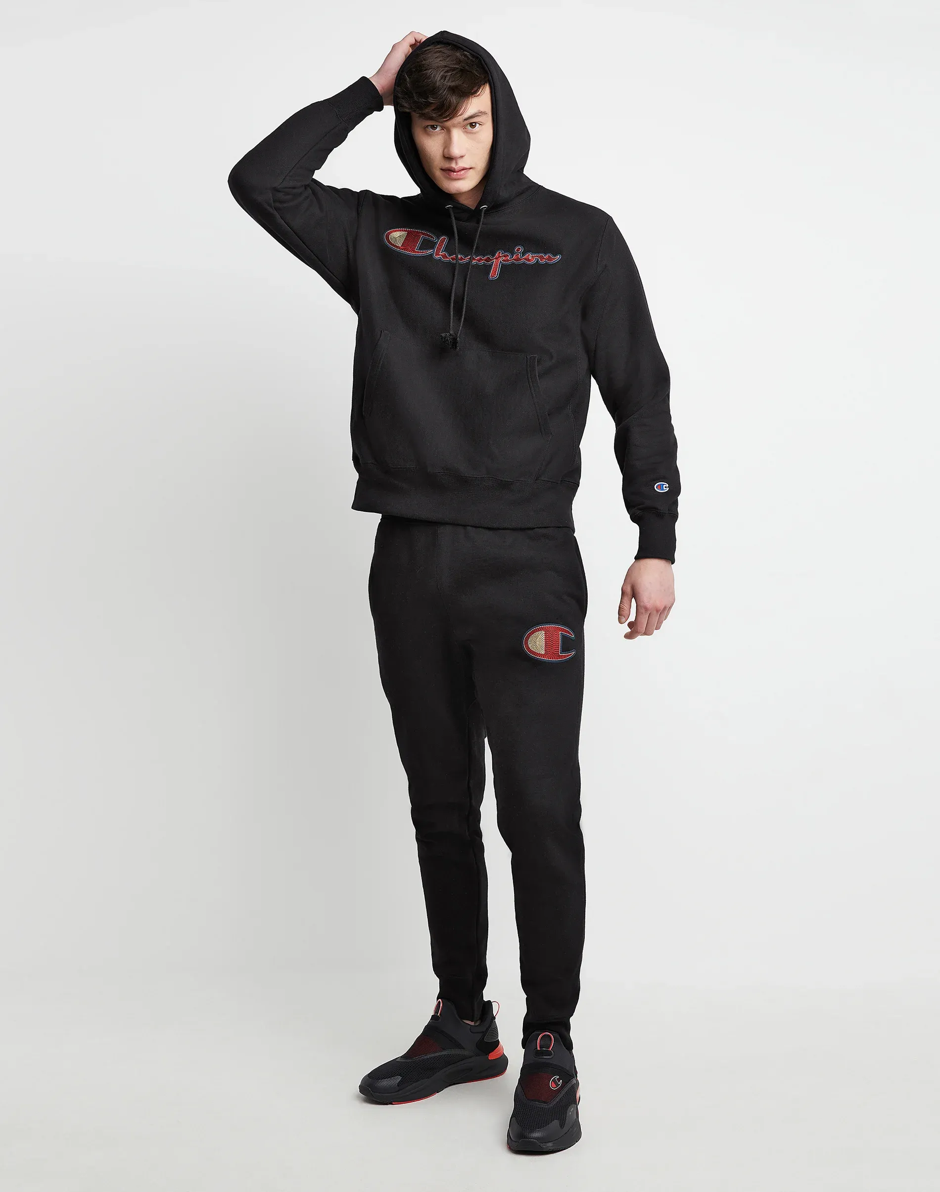 Champion Reverse Weave Hoodie, Spiral Stitchline Script