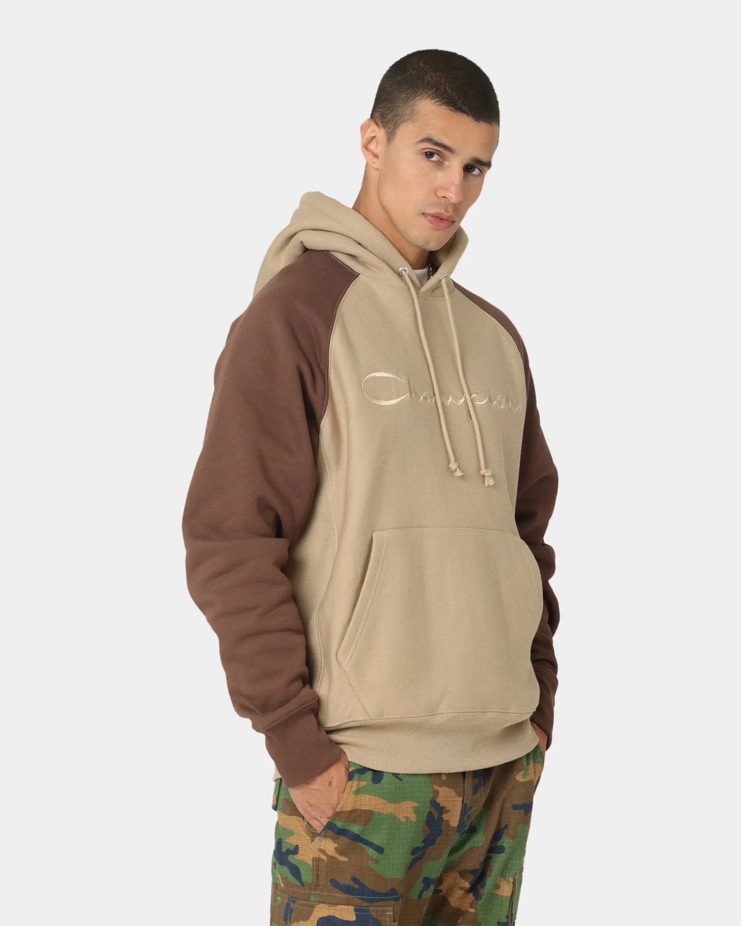 Champion Reverse Weave Raglan Hoodie Country Walnut