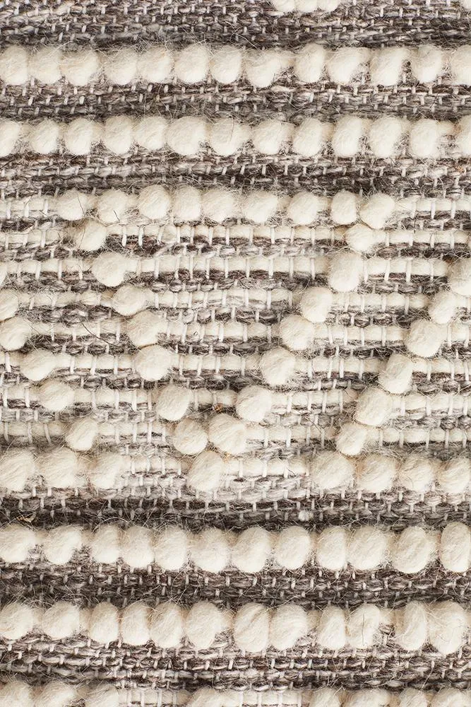 Charita Hand loomed Wool Rug  Natural