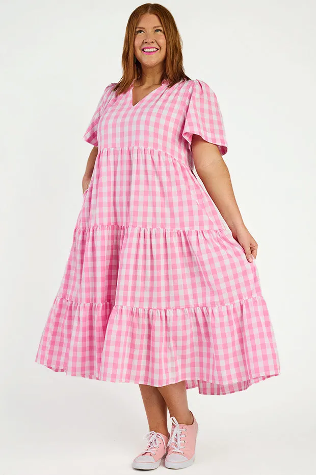 Clara Pink Gingham Dress