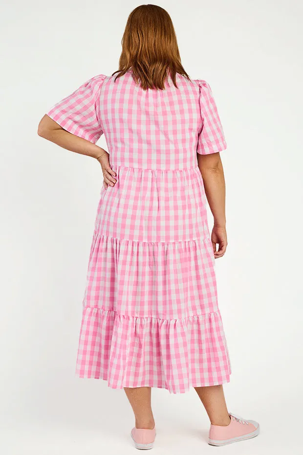 Clara Pink Gingham Dress