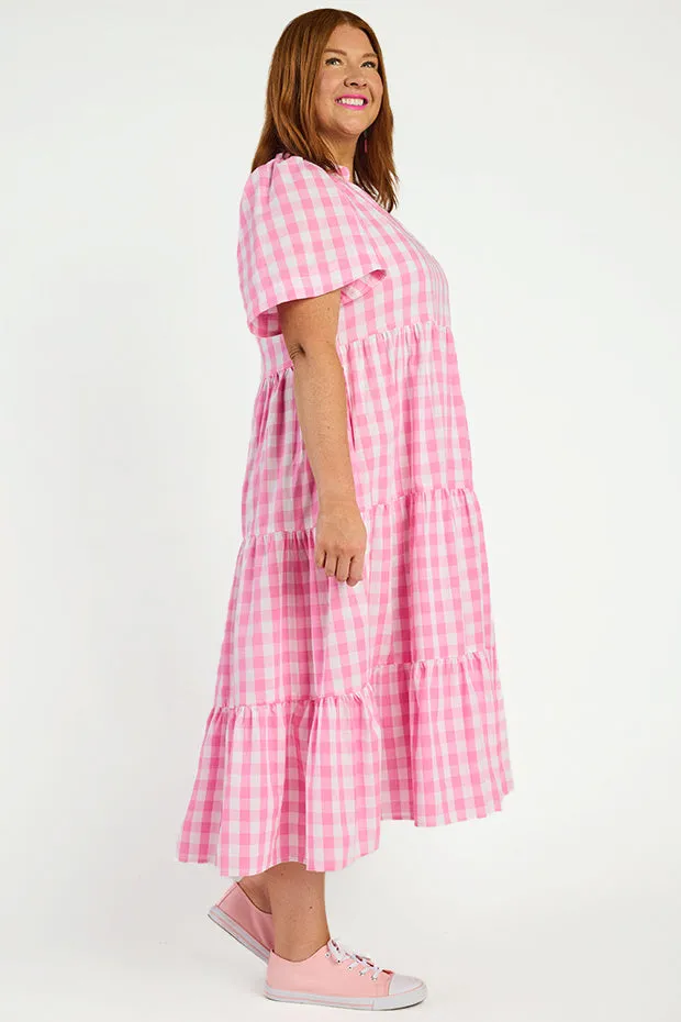 Clara Pink Gingham Dress