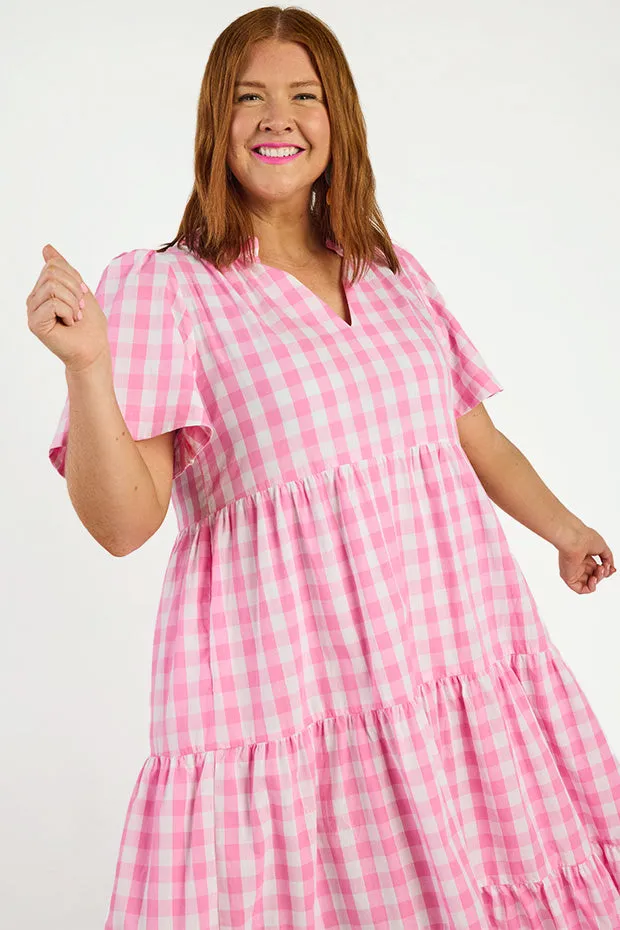 Clara Pink Gingham Dress