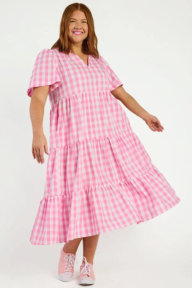 Clara Pink Gingham Dress