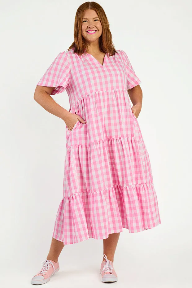 Clara Pink Gingham Dress