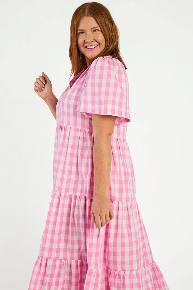 Clara Pink Gingham Dress