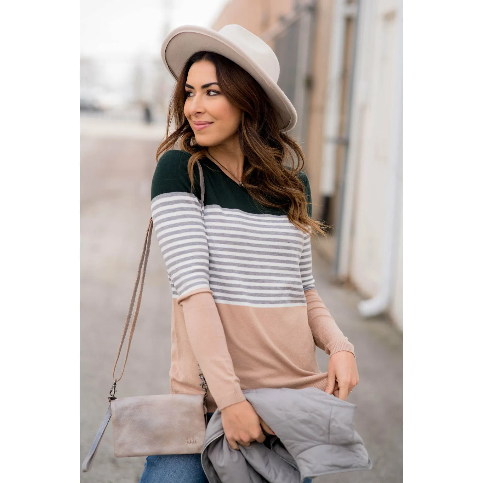 Color Block Striped Long Sleeve Tee