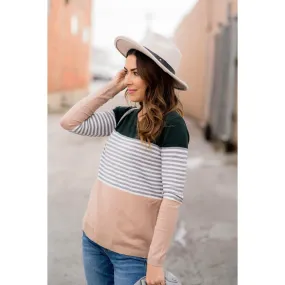 Color Block Striped Long Sleeve Tee