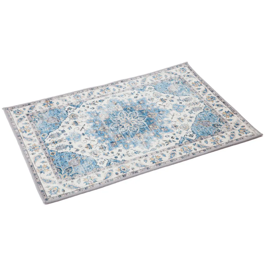 Conrad Blue Traditional Distressed Non Slip Large Rug