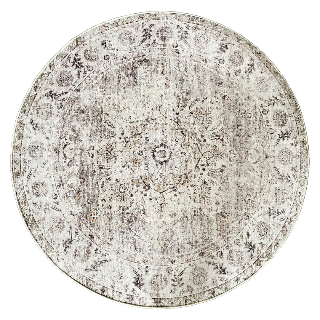 Constantine Traditional Distressed Round Non Slip Area Rug