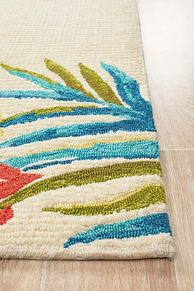 Copacabana Anna Floral Indoor Outdoor Rug Cream