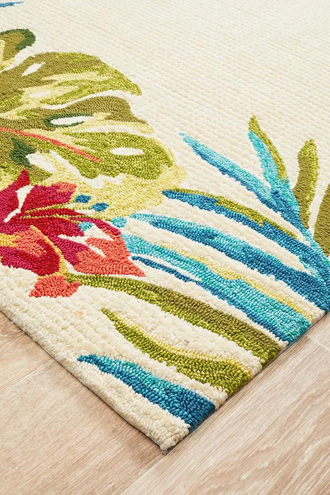 Copacabana Anna Floral Indoor Outdoor Rug Cream