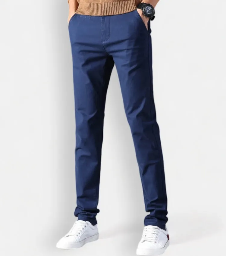 Cotton straight chino pants