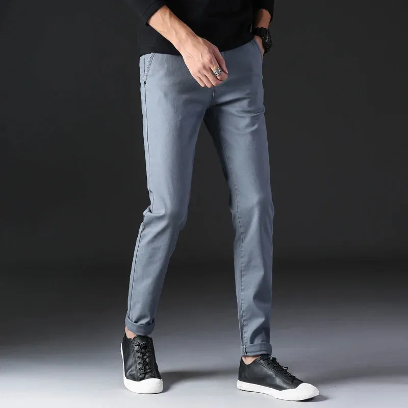 Cotton straight chino pants