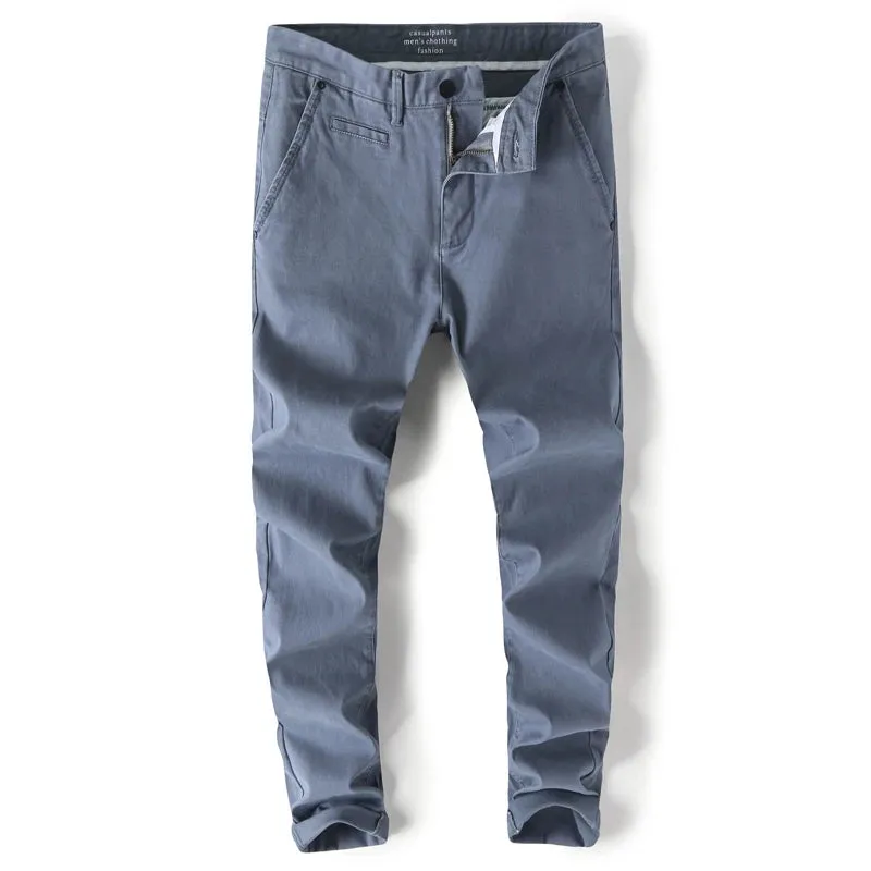 Cotton straight chino pants