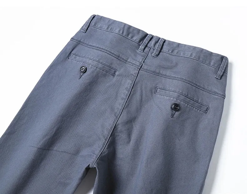 Cotton straight chino pants