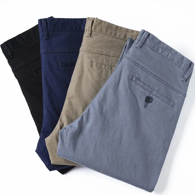 Cotton straight chino pants