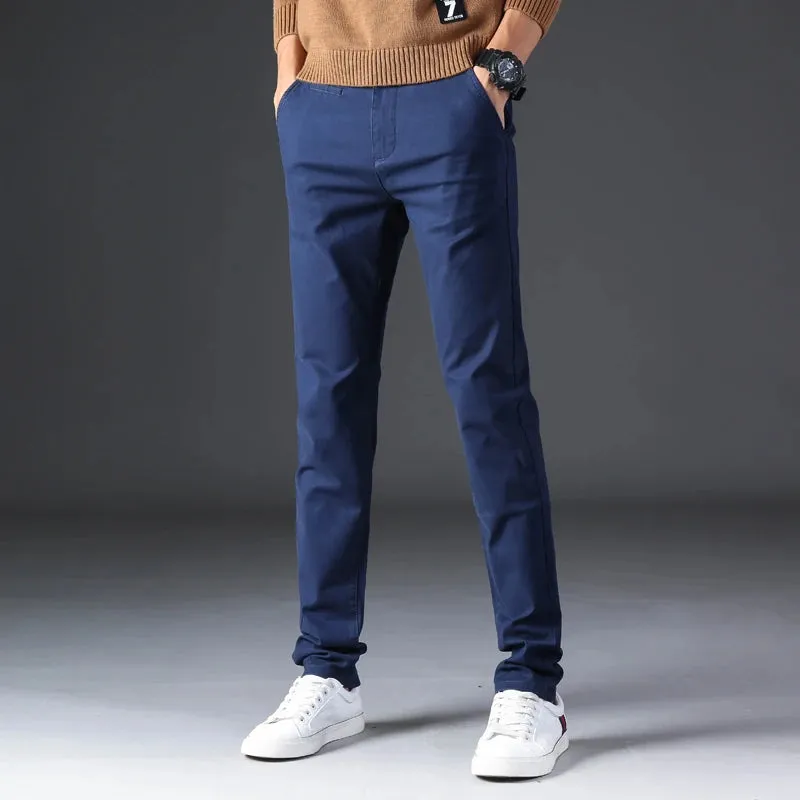 Cotton straight chino pants