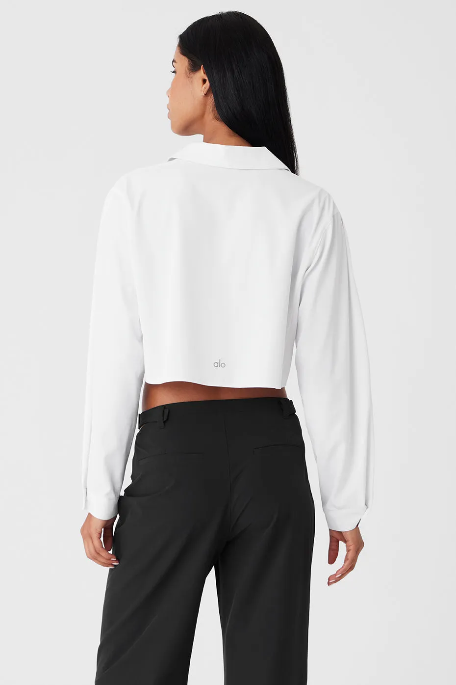 Cropped Take Me Out Button Up - White