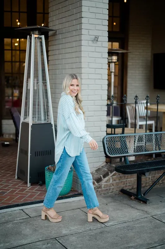 Denim Striped Shacket