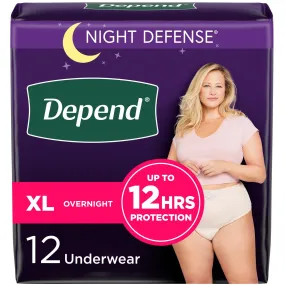 Depend Night Defense Incontinence Underwear for Women, Overnight