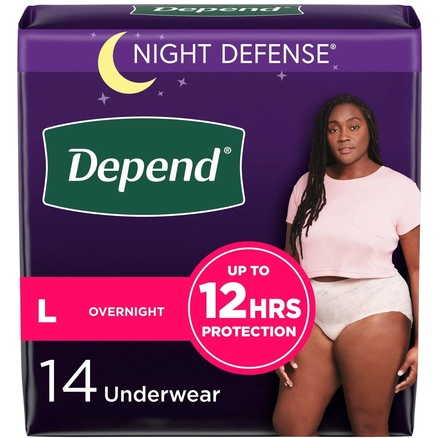 Depend Night Defense Incontinence Underwear for Women, Overnight