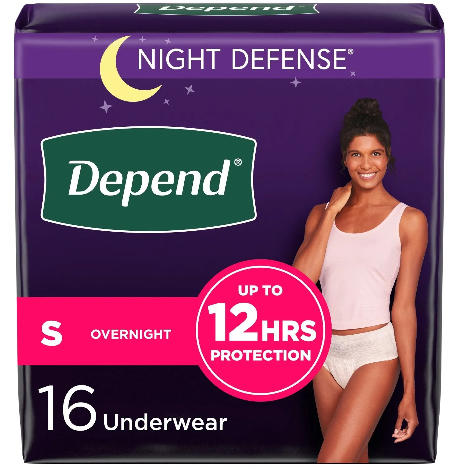 Depend Night Defense Incontinence Underwear for Women, Overnight