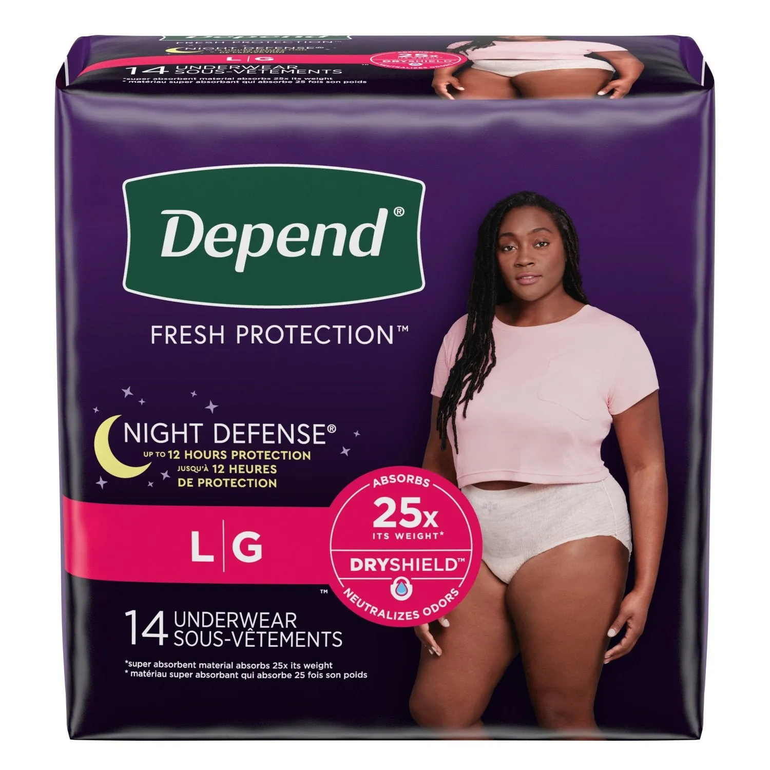 Depend Night Defense Incontinence Underwear for Women, Overnight