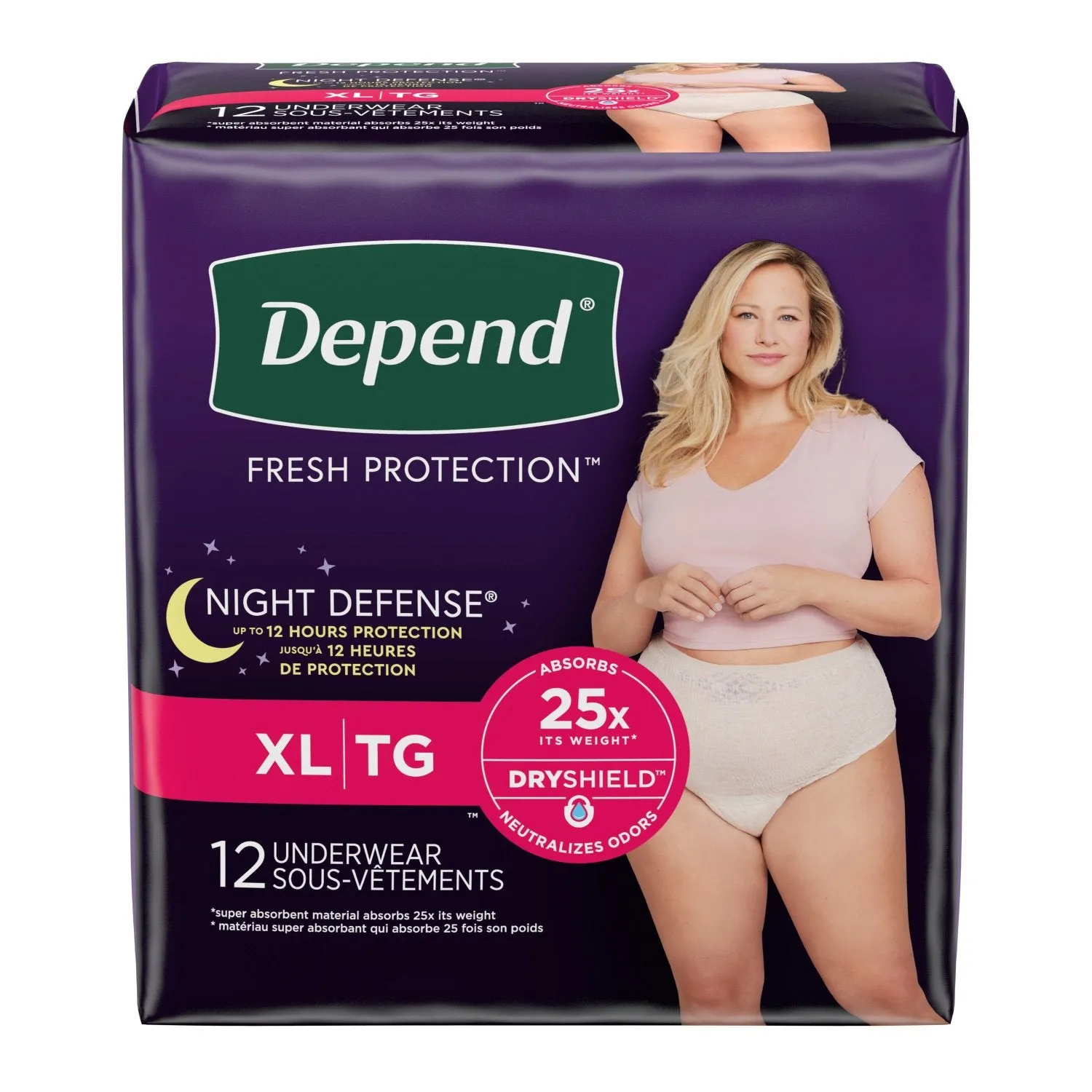 Depend Night Defense Incontinence Underwear for Women, Overnight