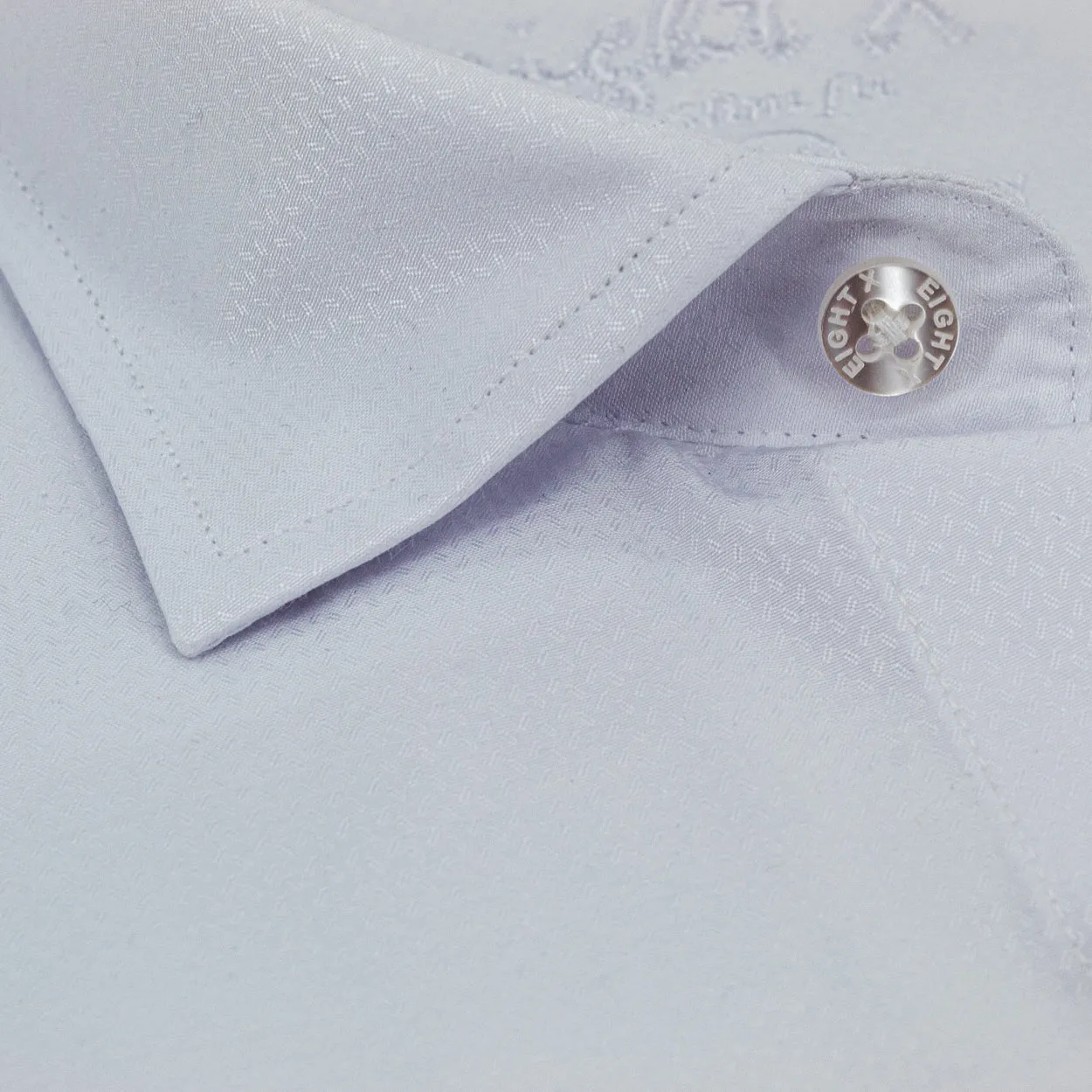 Diamond Plate Jacquard Button Down Shirt - White