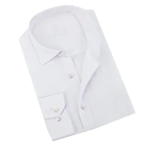 Diamond Plate Jacquard Button Down Shirt - White