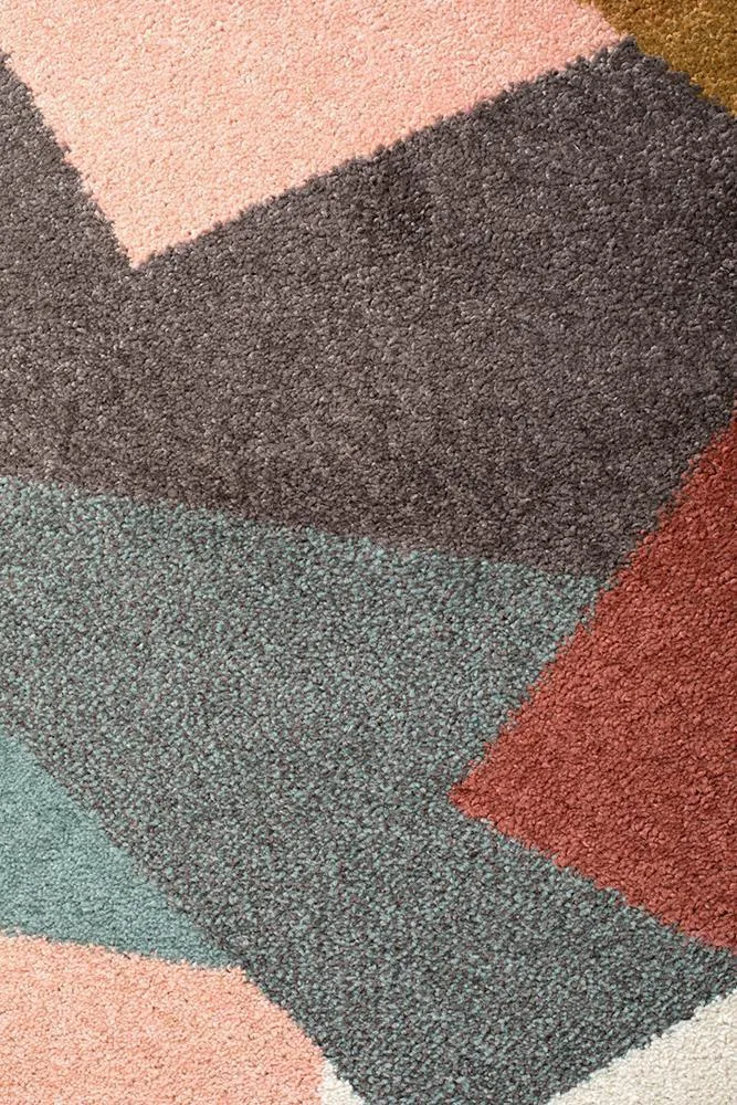 Dimensions Divinity Fragments Teal Modern Runner Rug