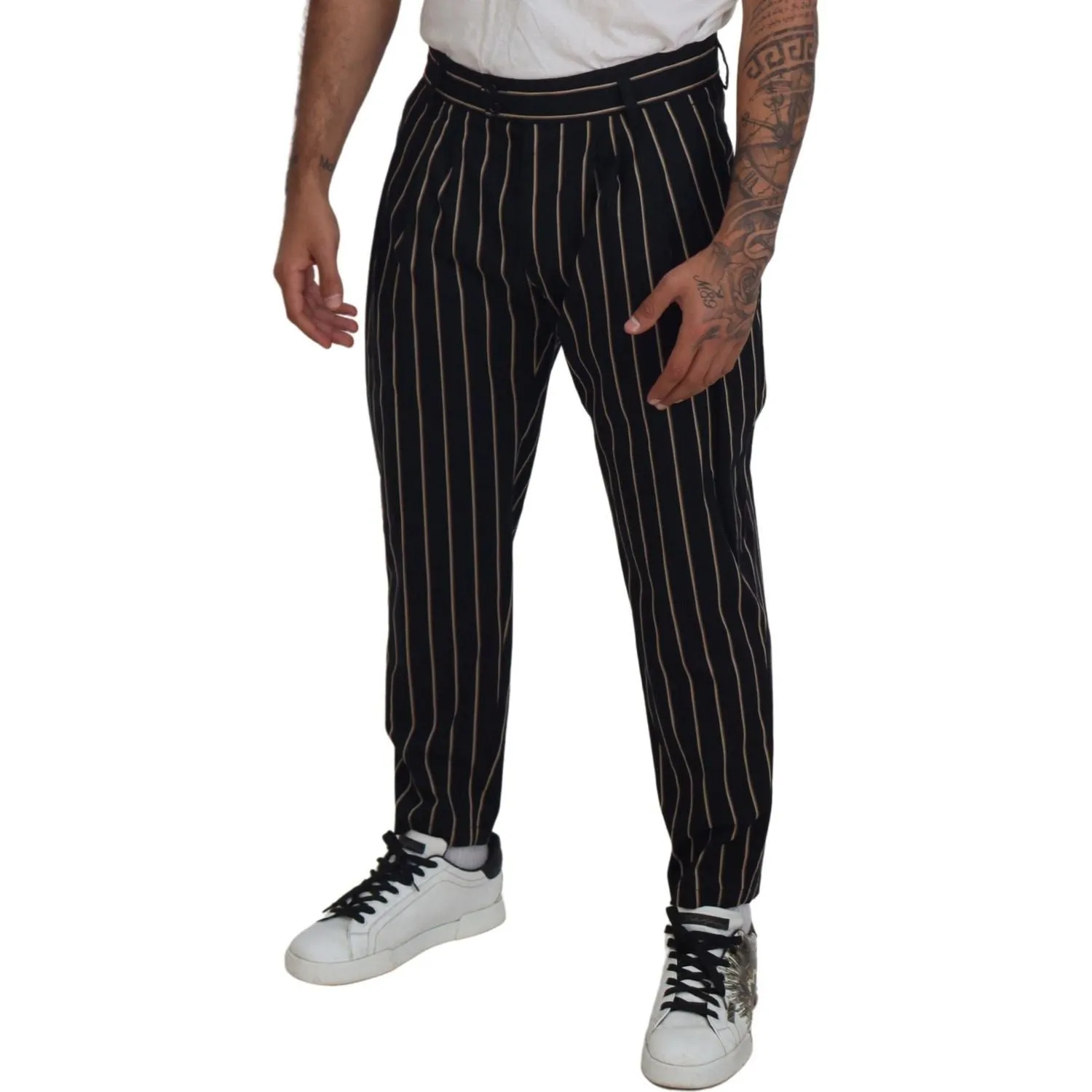 Dolce & Gabbana Elegant Striped Chino Tapered Pants