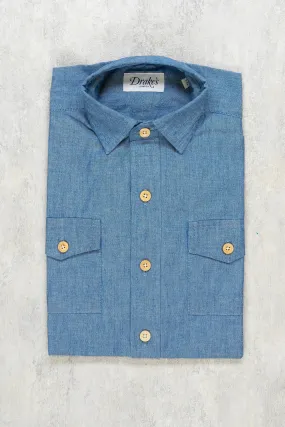 Drake's Boy's Denim Shacket Shirt