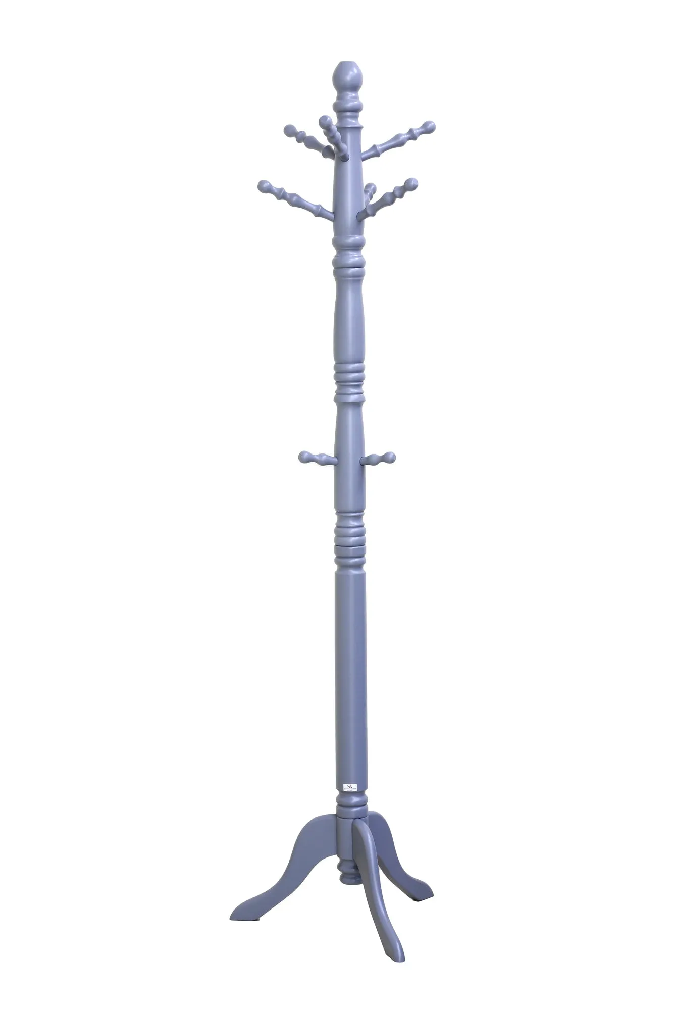 Easy Coat Hanger 188 SERIES Standing Free standing : Entryway Coat Rack, wooden Coat Hat Rack Tree Stand Hanger Organizer for Jacket, Purse, Scarf Rack, Umbrella and long dress. (Grey)